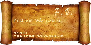 Pittner Vászoly névjegykártya